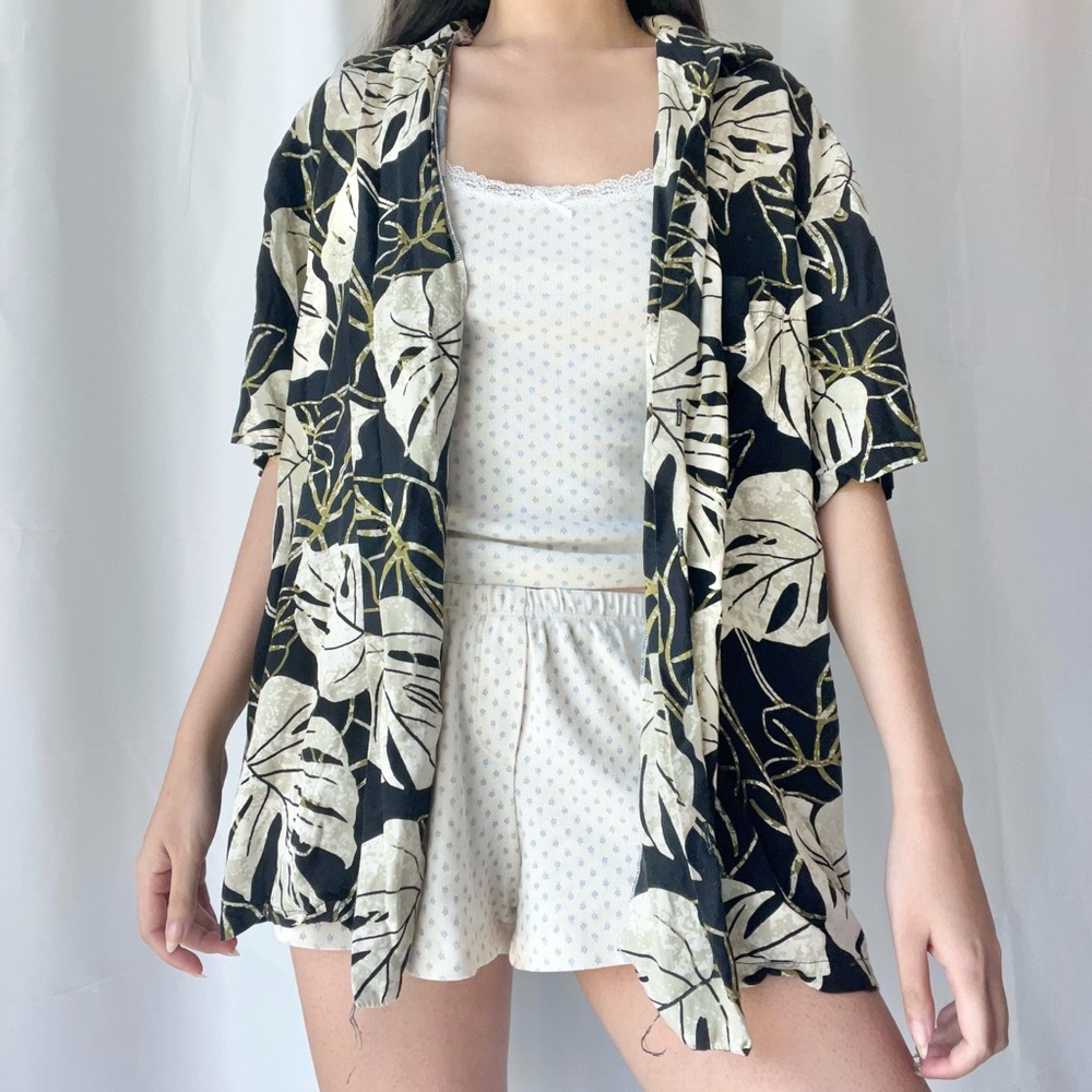 Vintage Hawaiian Button Up Woven Shirt